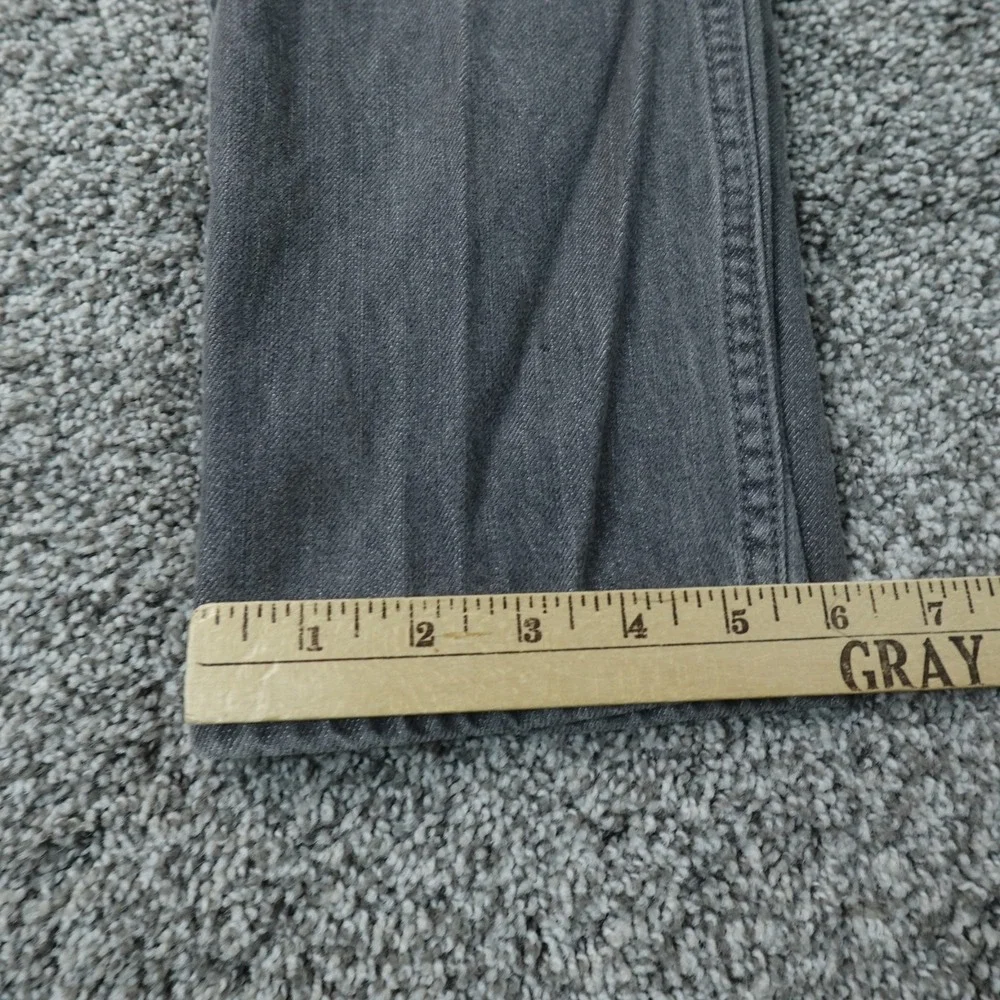 Levis Jeans Mens 32X34 Gray Black Denim‎ Pants Straight Leg Western Buckle Back